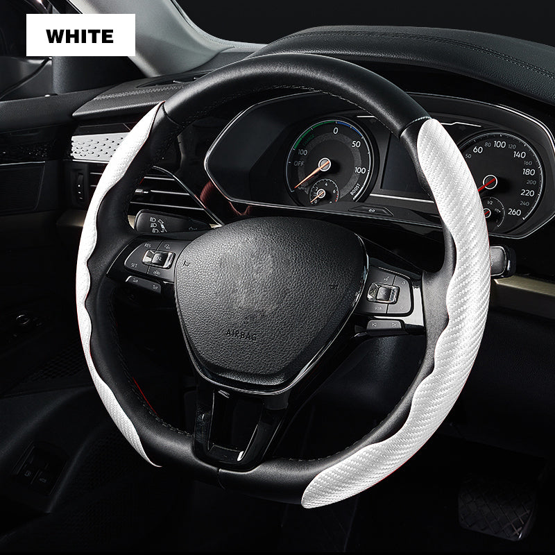Universal Carbon Fiber Non-Slip Steering Wheel Cover – Anti-Skid Booster Grip for Cars