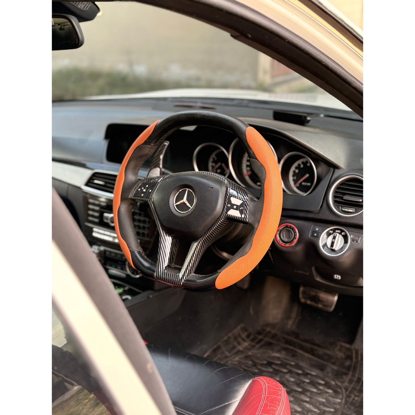 Universal Matte Carbon Fiber Steering Covers