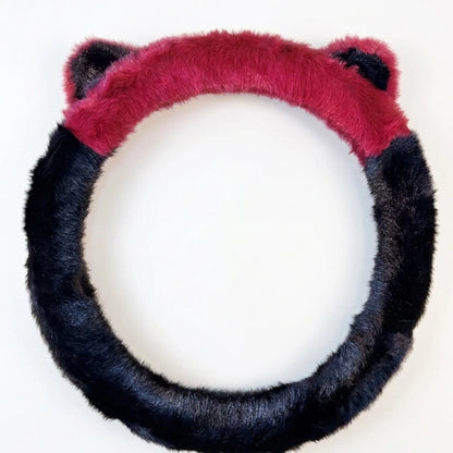 Fluffy Fur Steering Wheel Cover – Cute Car Accessory – Universal Fit