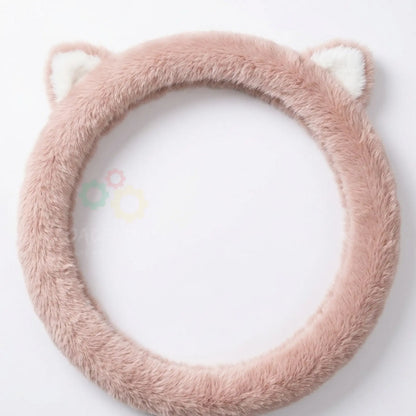 Fluffy Fur Steering Wheel Cover – Cute Car Accessory – Universal Fit