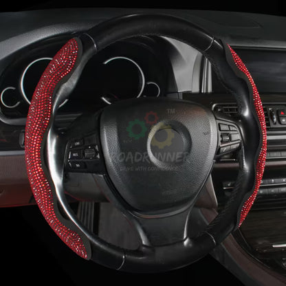 Diamond Stitch Steering Wheel Cover – Premium Grip – Universal Fit