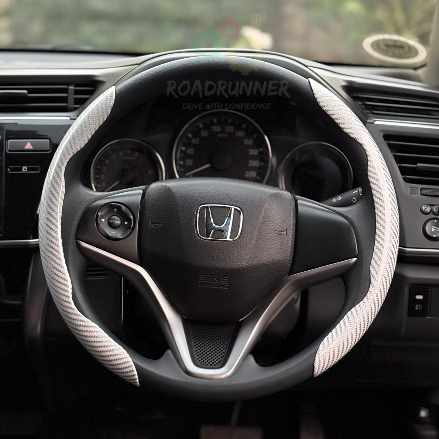 Glossy Carbon Fiber Steering Cover – Sporty Look – Universal Fit