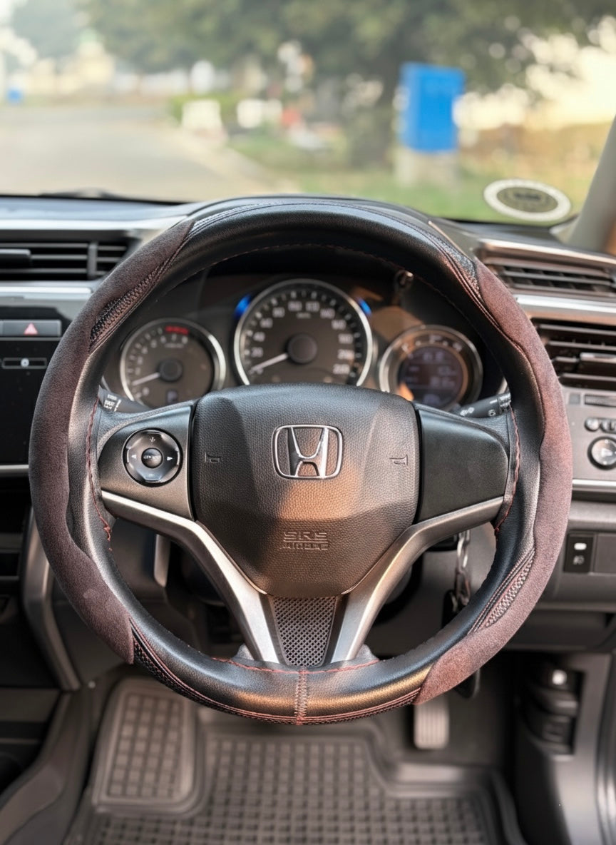 Universal Alcantara Carbon Fiber Steering Wheel Cover – Anti-Skid Booster Grip for Cars