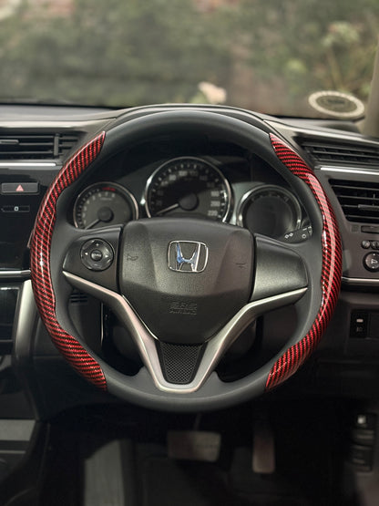 Universal Glossy Carbon Fiber Steering Covers