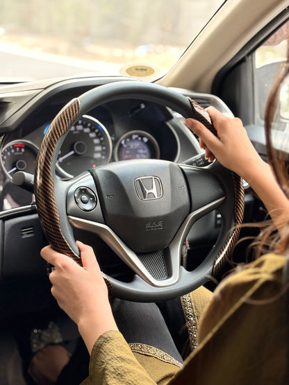 Universal Glossy Carbon Fiber Steering Covers