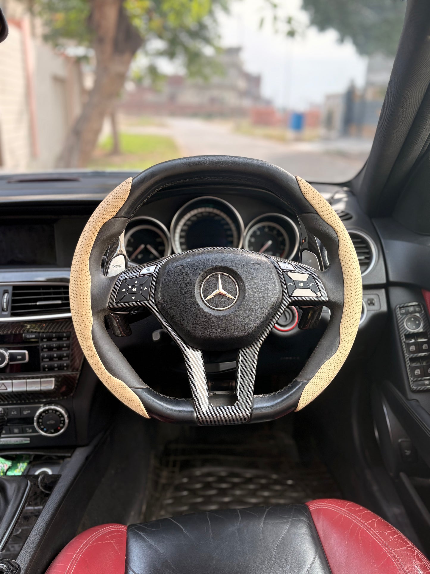 Universal Matte Carbon Fiber Steering Covers