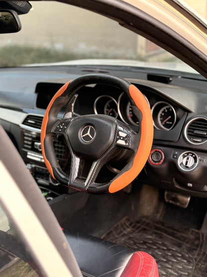 Universal Matte Carbon Fiber Steering Covers