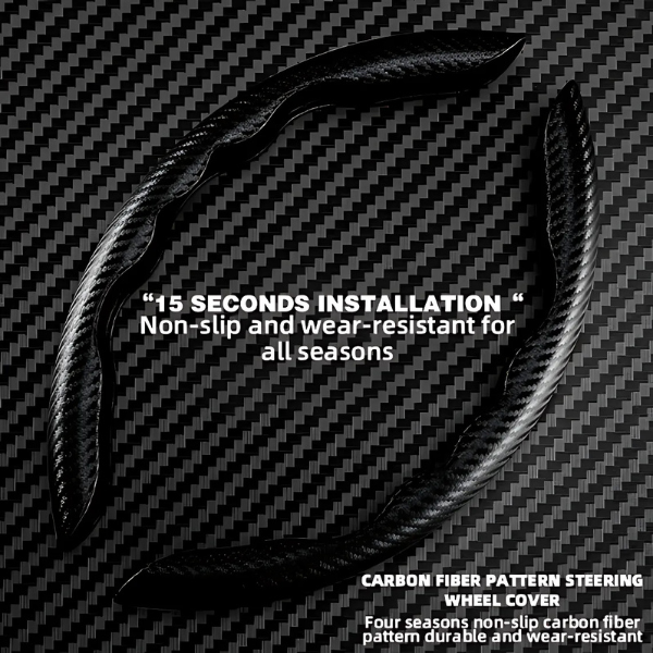Universal Carbon Fiber Non-Slip Steering Wheel Cover – Anti-Skid Booster Grip for Cars