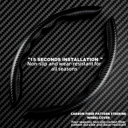 Universal Carbon Fiber Non-Slip Steering Wheel Cover – Anti-Skid Booster Grip for Cars