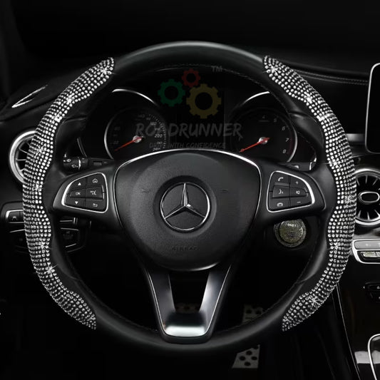 Diamond Stitch Steering Wheel Cover – Premium Grip – Universal Fit