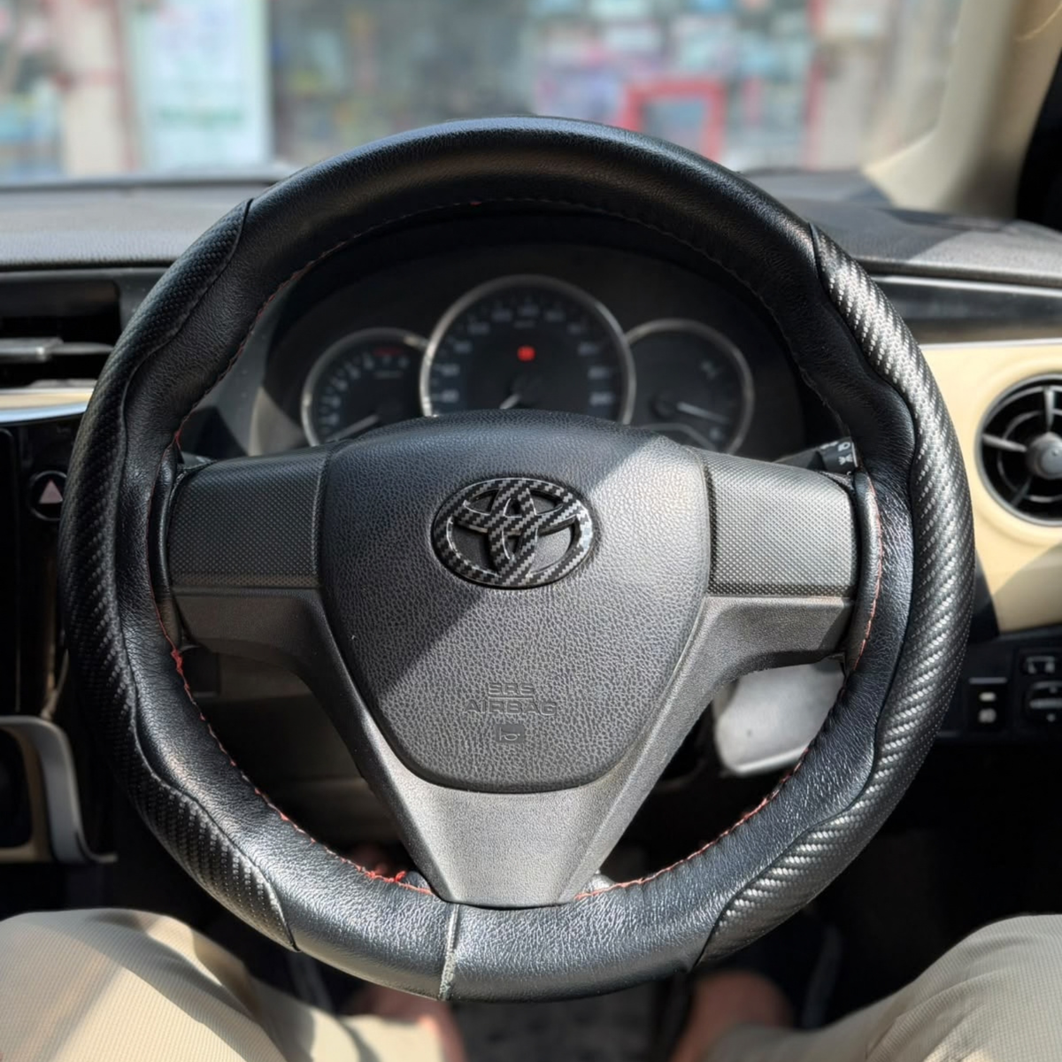 Universal Matte Carbon Fiber Steering Covers